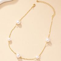 Ig Style French Style Commute Round Pearl Alloy Women's Necklace main image 4