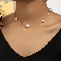 Ig Style French Style Commute Round Pearl Alloy Women's Necklace main image 3