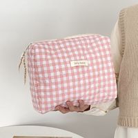 Cute Plaid Polyester Square Makeup Bags sku image 3