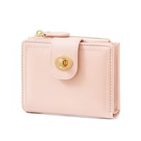 Women's Solid Color Pu Leather Zipper Lock Clasp Wallets main image 3