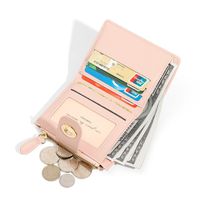 Women's Solid Color Pu Leather Zipper Lock Clasp Wallets main image 4