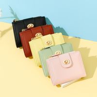 Women's Solid Color Pu Leather Zipper Lock Clasp Wallets main image 1