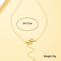 Simple Style Leaf Alloy Plating Gold Plated Women's Pendant Necklace main image 5