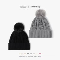 Women's Basic Simple Style Twist Pom Poms Eaveless Wool Cap main image 1