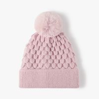Women's Basic Lady Simple Style Solid Color Pom Poms Eaveless Wool Cap sku image 2