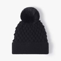 Women's Basic Lady Simple Style Solid Color Pom Poms Eaveless Wool Cap sku image 3