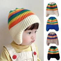 Children Unisex Cartoon Style Cute Simple Style Colorful Stripe Knitted Wool Cap main image 1