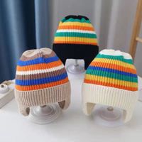 Children Unisex Cartoon Style Cute Simple Style Colorful Stripe Knitted Wool Cap main image 3