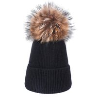 Women's Basic Simple Style Solid Color Pom Poms Eaveless Wool Cap sku image 14