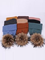 Women's Basic Simple Style Solid Color Pom Poms Eaveless Wool Cap main image 1