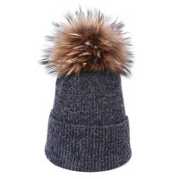 Women's Basic Simple Style Solid Color Pom Poms Eaveless Wool Cap sku image 17