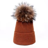 Women's Basic Simple Style Solid Color Pom Poms Eaveless Wool Cap sku image 20