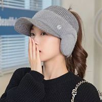Women's Casual Solid Color Curved Eaves Wool Cap sku image 3