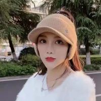 Women's Casual Solid Color Curved Eaves Wool Cap main image 3
