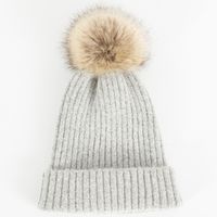 Women's Basic Solid Color Pom Poms Eaveless Wool Cap sku image 5