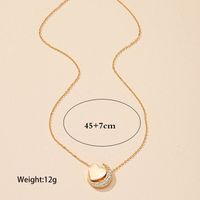 Sweet Simple Style Moon Heart Shape Alloy Plating Inlay Artificial Rhinestones Gold Plated Women's Pendant Necklace main image 5