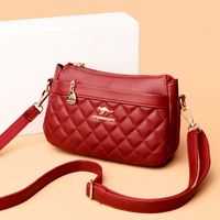 Women's Pu Leather Solid Color Vintage Style Square Zipper Square Bag main image 3
