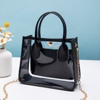 Women's Pu Leather Solid Color Streetwear Square Magnetic Buckle Square Bag sku image 1