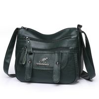 Women's Pu Leather Solid Color Vintage Style Square Zipper Square Bag sku image 3