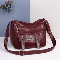 Women's Pu Leather Solid Color Vintage Style Square Zipper Square Bag main image 6