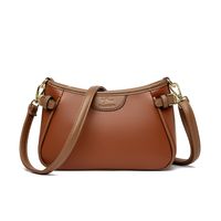 Women's Pu Leather Solid Color Vintage Style Shell Zipper Square Bag sku image 4
