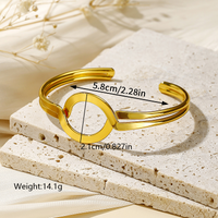 Vintage Style Simple Style Solid Color Copper Criss Cross Plating 18k Gold Plated Bangle main image 4