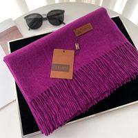 Women's Basic Solid Color Imitation Cashmere Tassel Scarf sku image 47