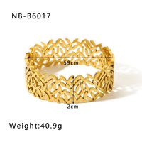 Modern Style Simple Style Round 304 Stainless Steel 18K Gold Plated Bangle In Bulk sku image 1
