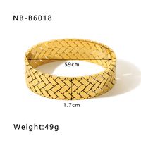 Modern Style Simple Style Round 304 Stainless Steel 18K Gold Plated Bangle In Bulk sku image 5