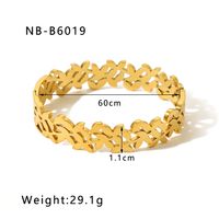 Modern Style Simple Style Round 304 Stainless Steel 18K Gold Plated Bangle In Bulk sku image 2