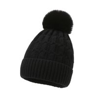 Women's Basic Simple Style Solid Color Pom Poms Eaveless Wool Cap sku image 2
