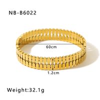 Modern Style Simple Style Round 304 Stainless Steel 18K Gold Plated Bangle In Bulk sku image 4
