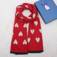 Women's Simple Style Heart Shape Imitation Cashmere Scarf sku image 1