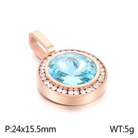 1 Piece Titanium Steel Rhinestones 18K Gold Plated Round sku image 19