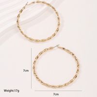1 Pair Simple Style Circle Plating Alloy Gold Plated Hoop Earrings main image 5