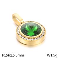 1 Piece Titanium Steel Rhinestones 18K Gold Plated Round sku image 26