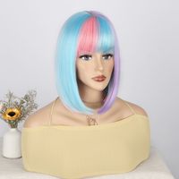 Women's Elegant Japanese Style Holiday Weekend Chemical Fiber High Temperature Wire Bangs Short Straight Hair Wig Net main image 4