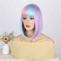Women's Elegant Japanese Style Holiday Weekend Chemical Fiber High Temperature Wire Bangs Short Straight Hair Wig Net main image 5