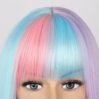 Women's Elegant Japanese Style Holiday Weekend Chemical Fiber High Temperature Wire Bangs Short Straight Hair Wig Net main image 6