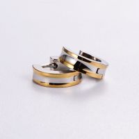12 Pairs Casual Elegant Classic Style Geometric Plating 304 Stainless Steel 18K Gold Plated Hoop Earrings main image 5