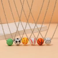 Fitness Streetwear Sports Basketball Football Gold Plated Silver Plated Alloy Metal Wholesale Pendant Necklace main image 5