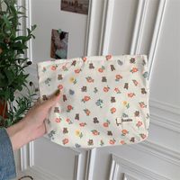 Cute Flower Cotton Square Makeup Bags sku image 1