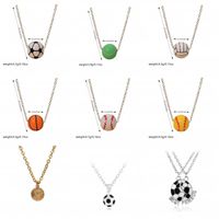 Fitness Streetwear Sports Basketball Football Gold Plated Silver Plated Alloy Metal Wholesale Pendant Necklace main image 6