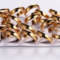 12 Pairs Casual Elegant Solid Color Plating 304 Stainless Steel 18K Gold Plated Hoop Earrings main image 2