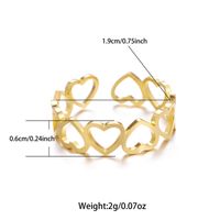 Roman Style Heart Shape Stainless Steel Plating 18k Gold Plated Open Rings sku image 1