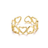 Roman Style Heart Shape Stainless Steel Plating 18k Gold Plated Open Rings main image 2