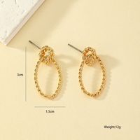 Wholesale Jewelry Simple Style Oval Alloy Gold Plated Silver Plated Plating Ear Studs main image 6