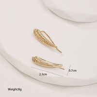 Wholesale Jewelry Simple Style Leaf Alloy Gold Plated Plating Ear Studs main image 5