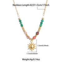 Wholesale Elegant Lady Sun Stainless Steel Natural Stone Plating 18k Gold Plated Pendant Necklace sku image 1