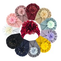 Style Simple Couleur Unie Fleur Chiffon Beanie main image 4